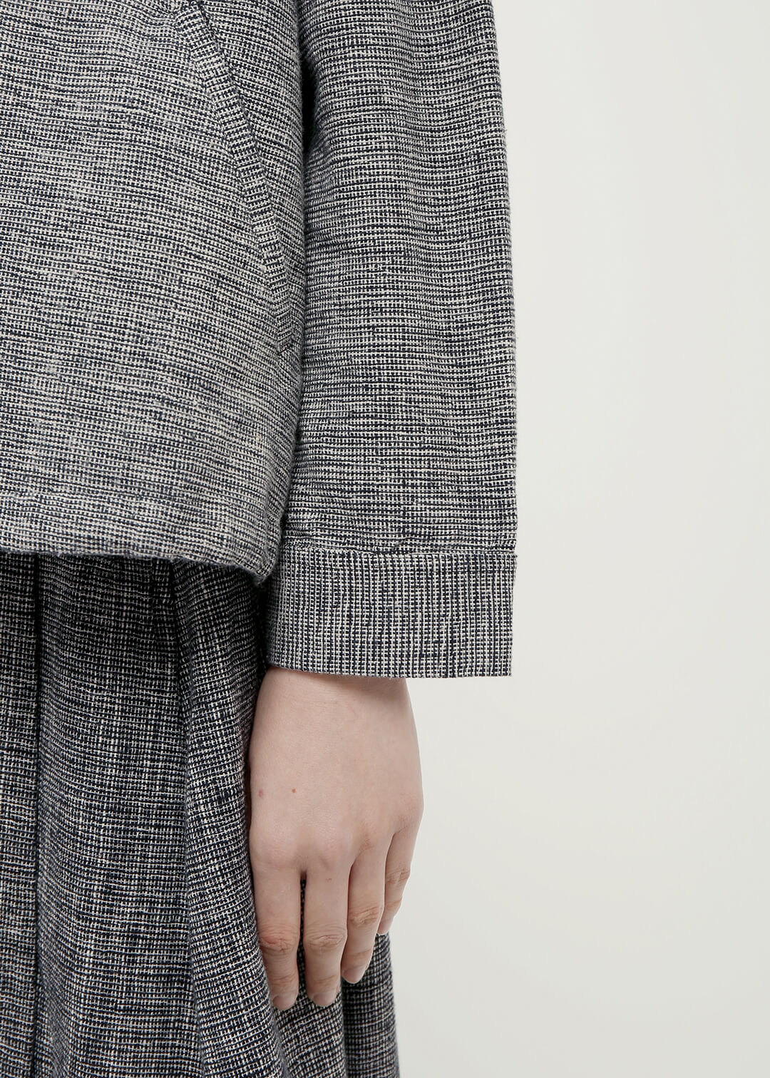 Oxford Khadi High Neck Blouson
