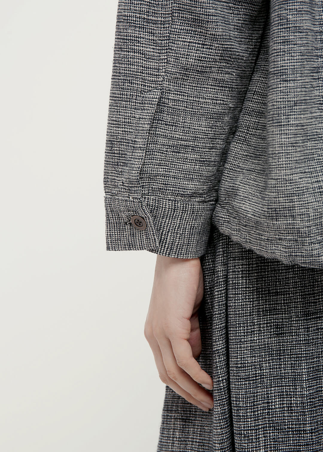 Oxford Khadi High Neck Blouson