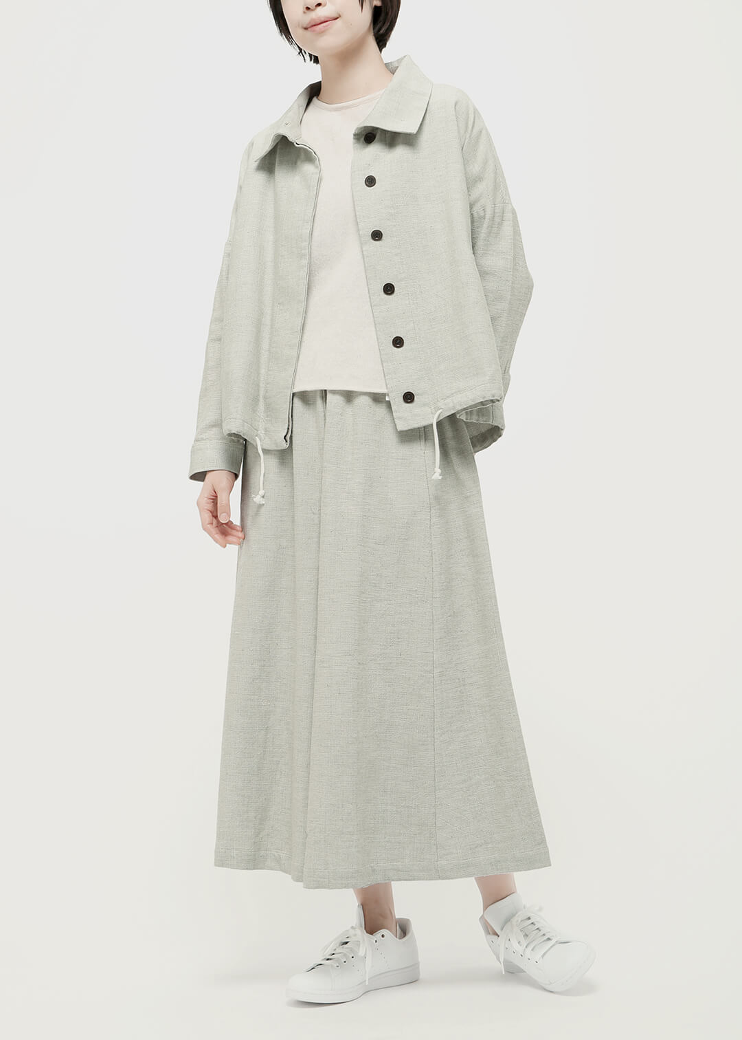 Oxford Khadi High Neck Blouson