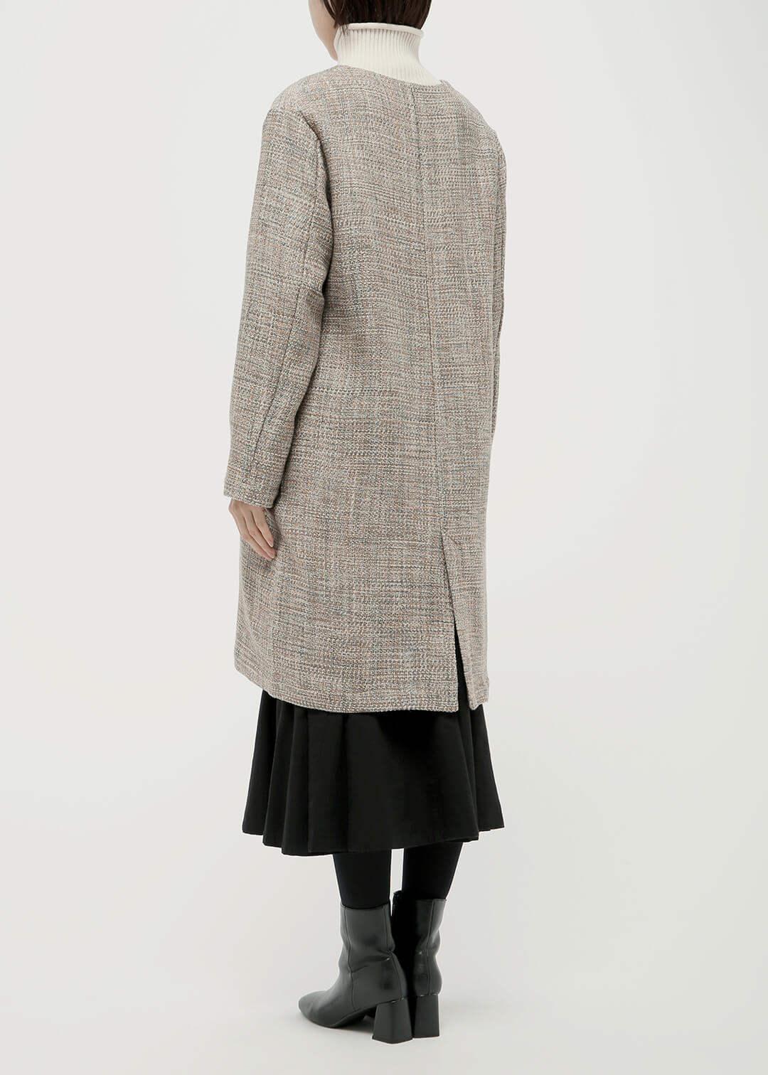 8 pedal Wool No Collar Coat