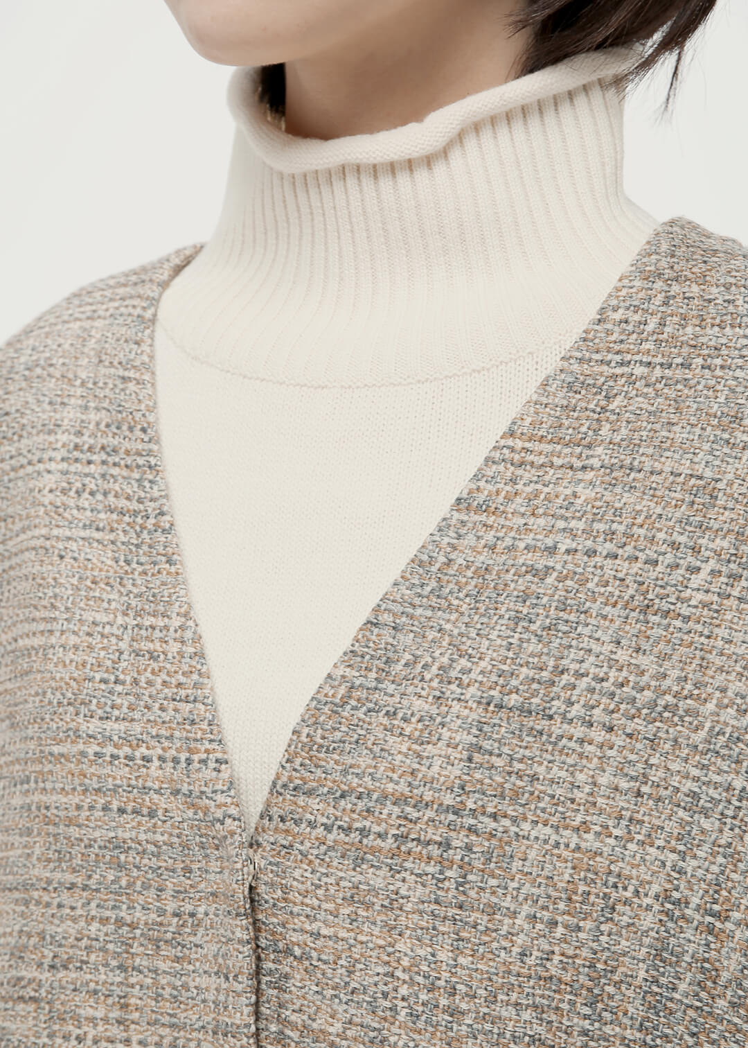 8 pedal Wool No Collar Coat