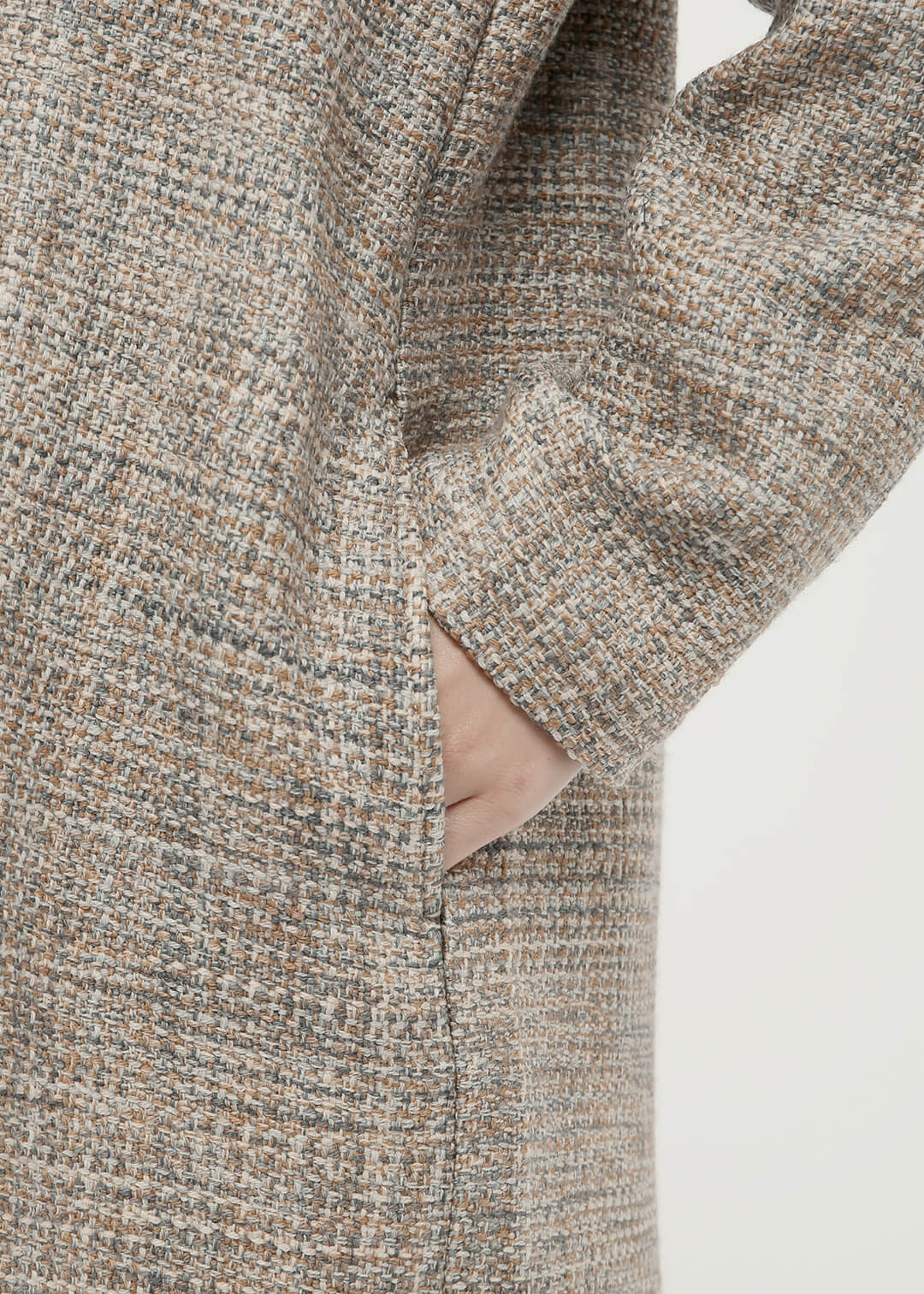 8 pedal Wool No Collar Coat