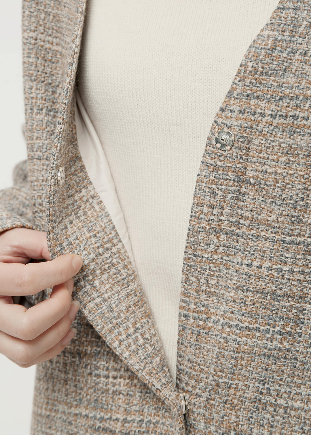 8 pedal Wool No Collar Coat