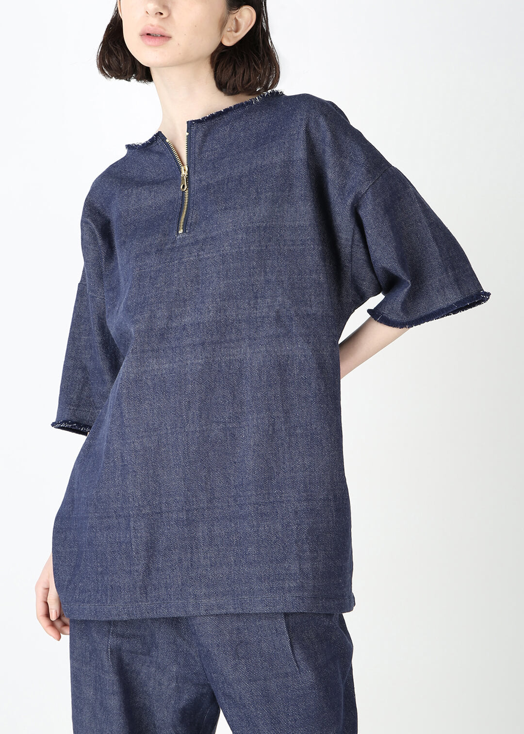Rinne Zip-up Tops Recycled Denim