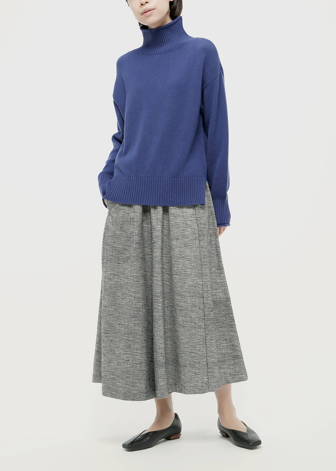 7gg Fine Wool Rolled Collar Sweater