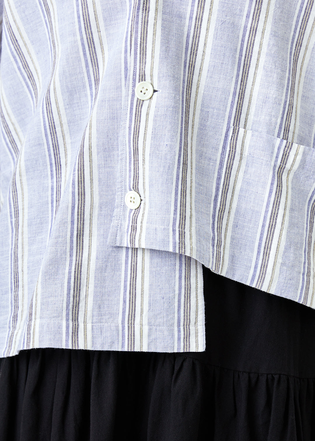 Asymme Jacket 56s stripe Khadi