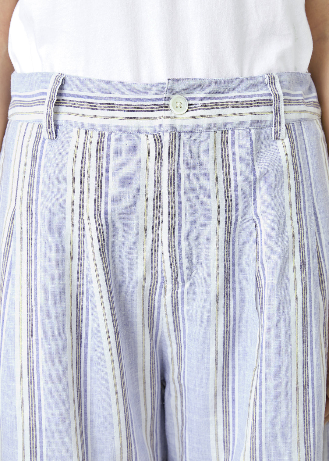 Kaname Wide Pants 56s stripe Khadi