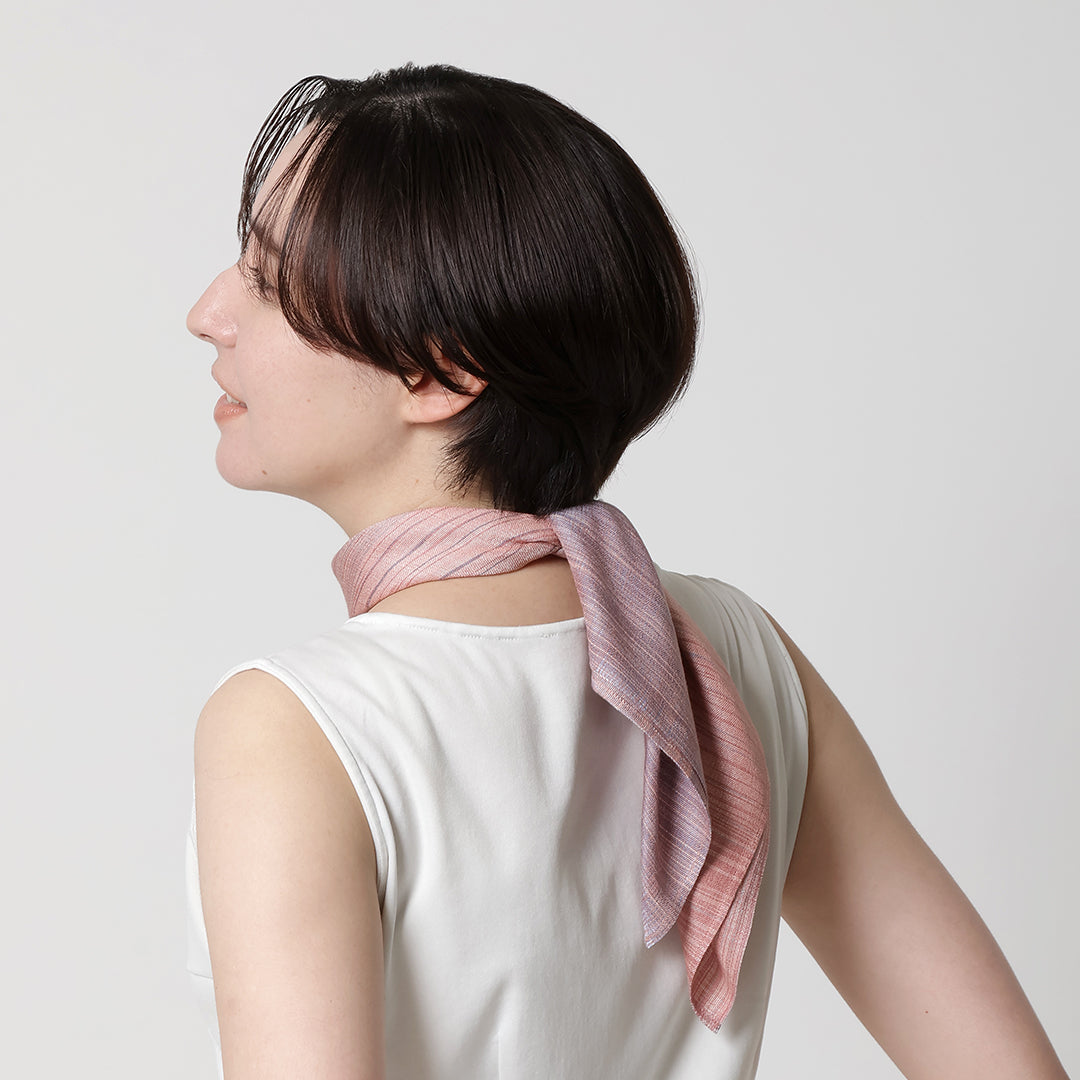 Ikat Multicolor Silk Scarf w/ Ring