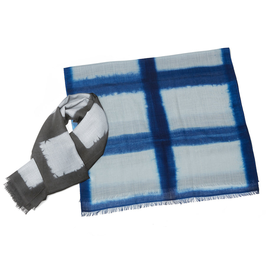 Tie-dye Big Check Stole