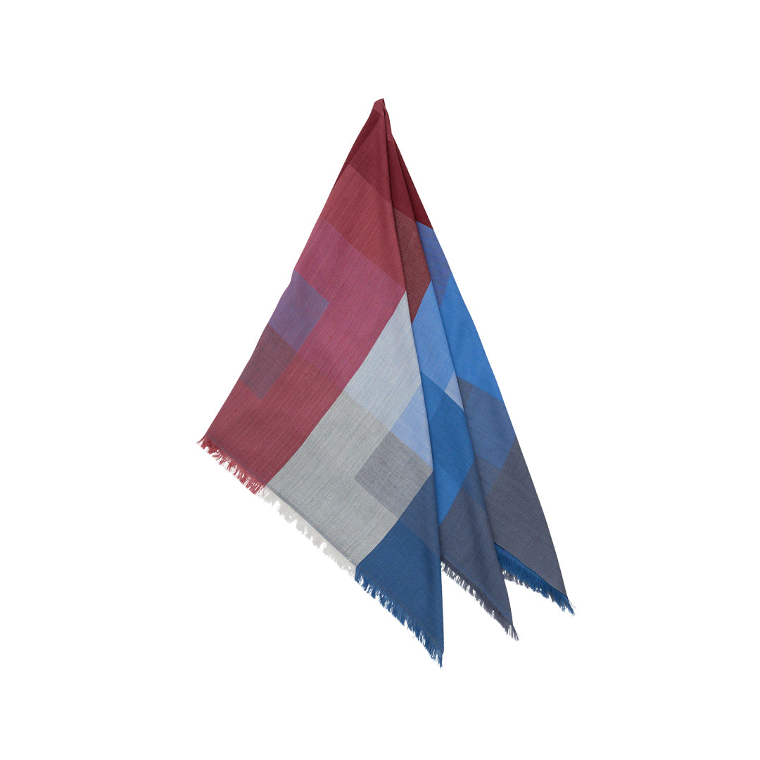 Block Check Silk Scarf